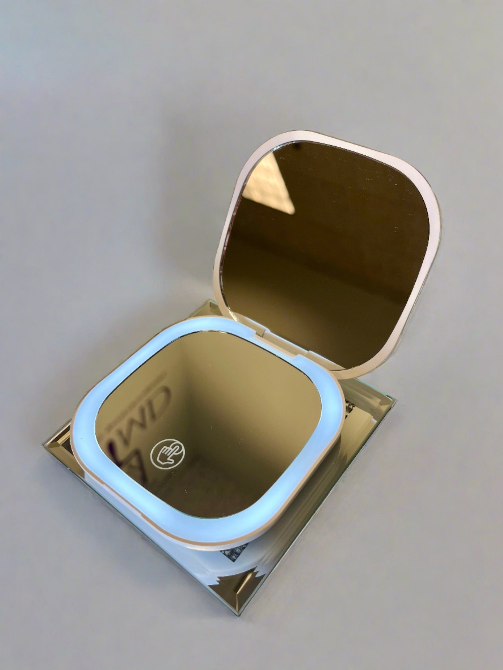 LED Light mirror compact rechargeable mirror with magnifier