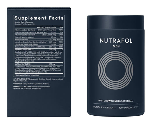 Nutrafol Hair Growth 100% Drug-Free Nutraceuticals for Men: 3-Month Supply | Exclusive Provider Pricing at VanityMD